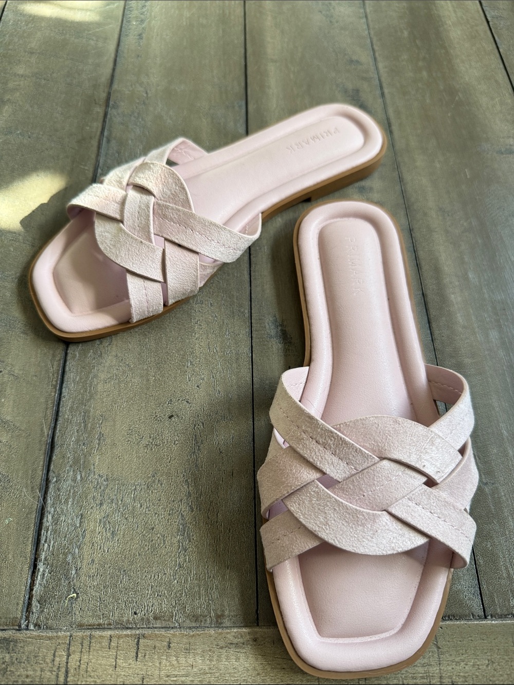 Primark Light Pink Braided Slide Sandals